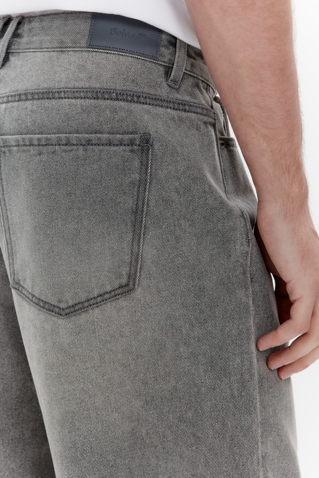 Шорты джинсовые с вареным эффектом - цвет серый - 6