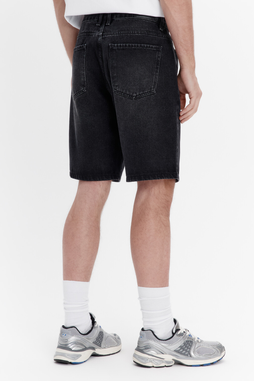 Шорты джинсовые с вареным эффектом - цвет серый - 3