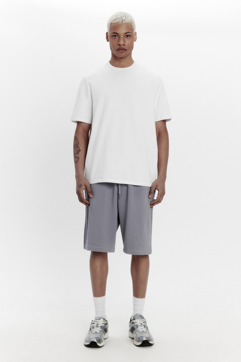 Шорты трикотажные из футера - цвет серый - 4