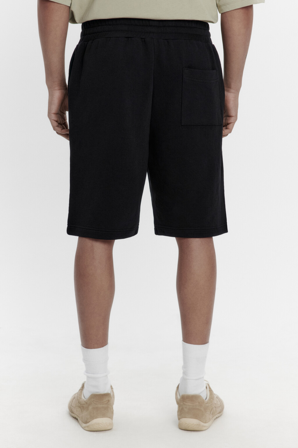Шорты трикотажные из футера - цвет черный - 3
