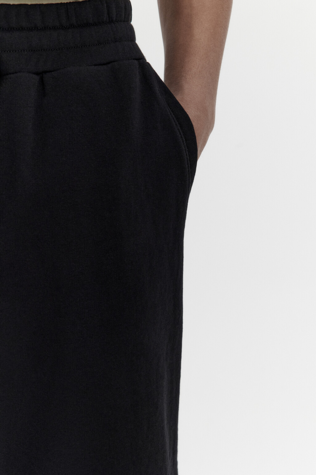 Шорты трикотажные из футера - цвет черный - 6