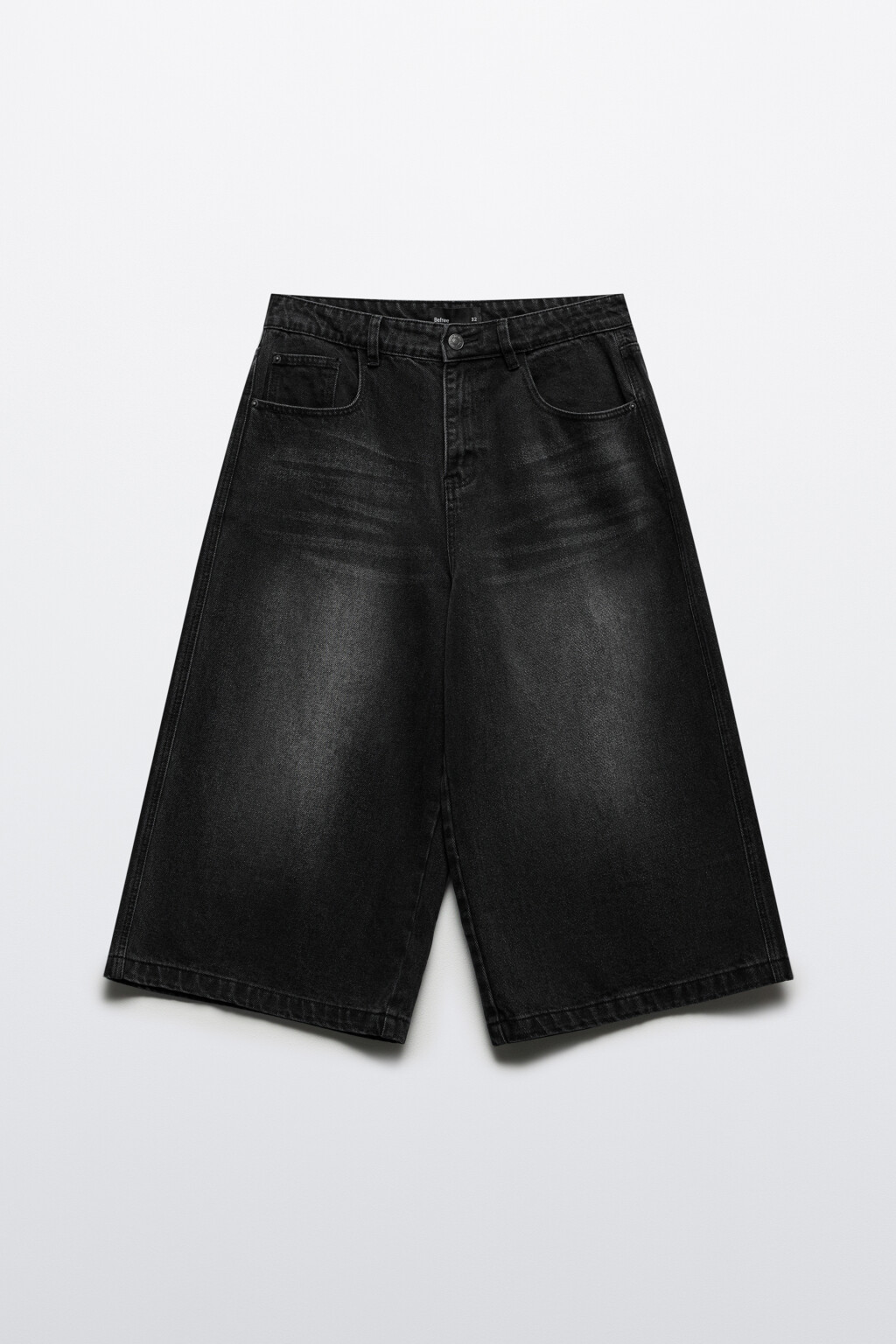 Шорты-бриджи джинсовые с вареным эффектом - цвет серый - 7