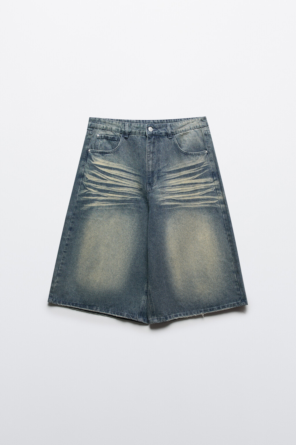 Джортсы широкие с вареным эффектом - цвет синий - 8