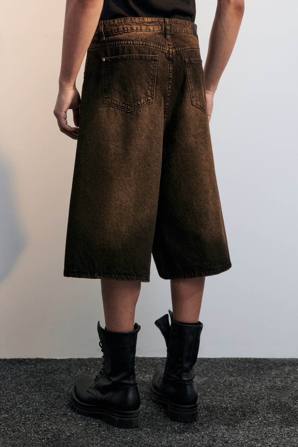 Джортсы широкие с вареным эффектом - цвет серый - 3