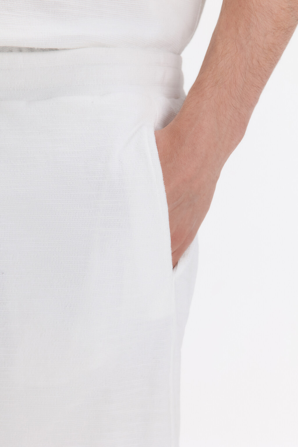 Шорты трикотажные с обрезанными краями - цвет белый - 6