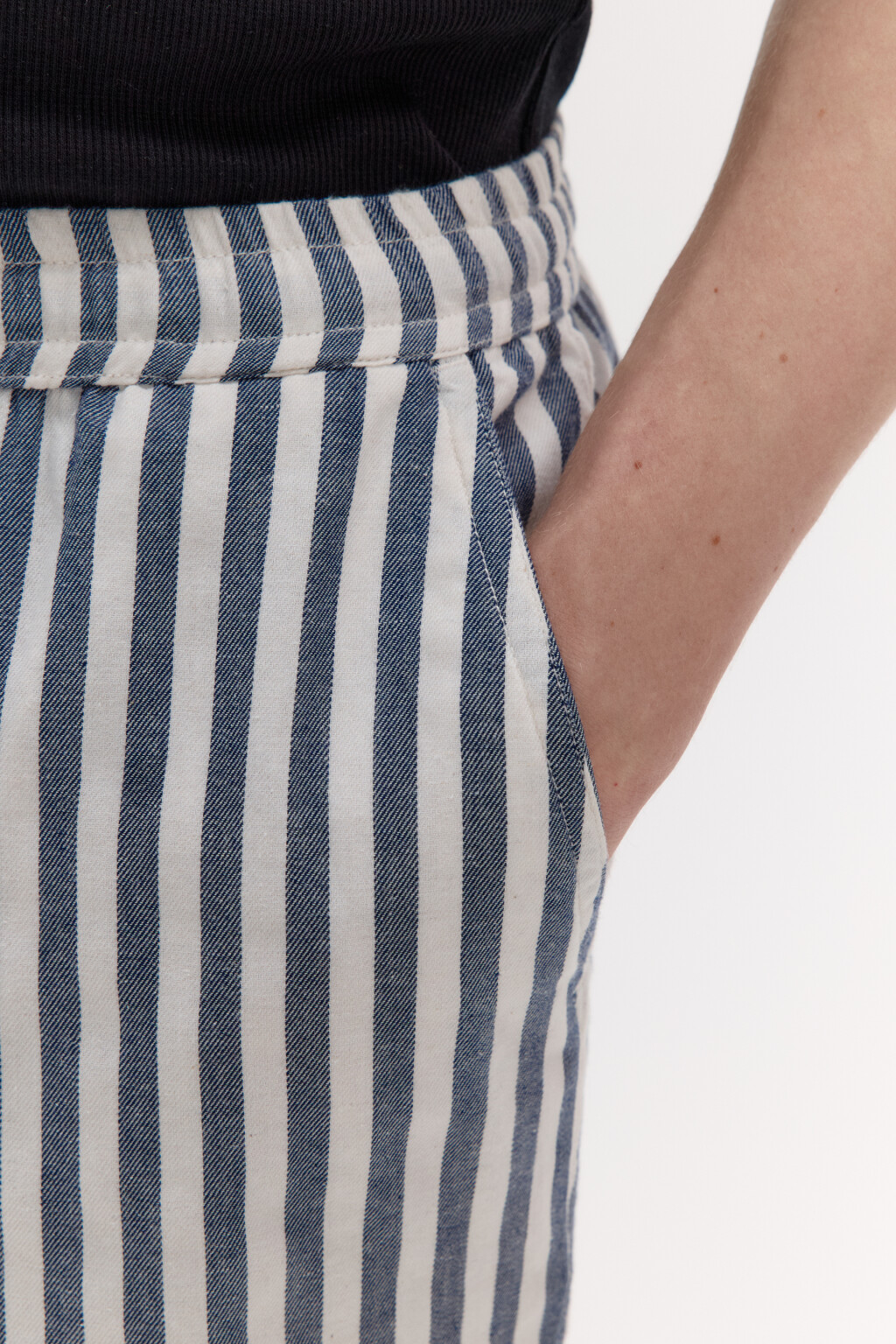 Шорты хлопковые в полоску - цвет синий - 6