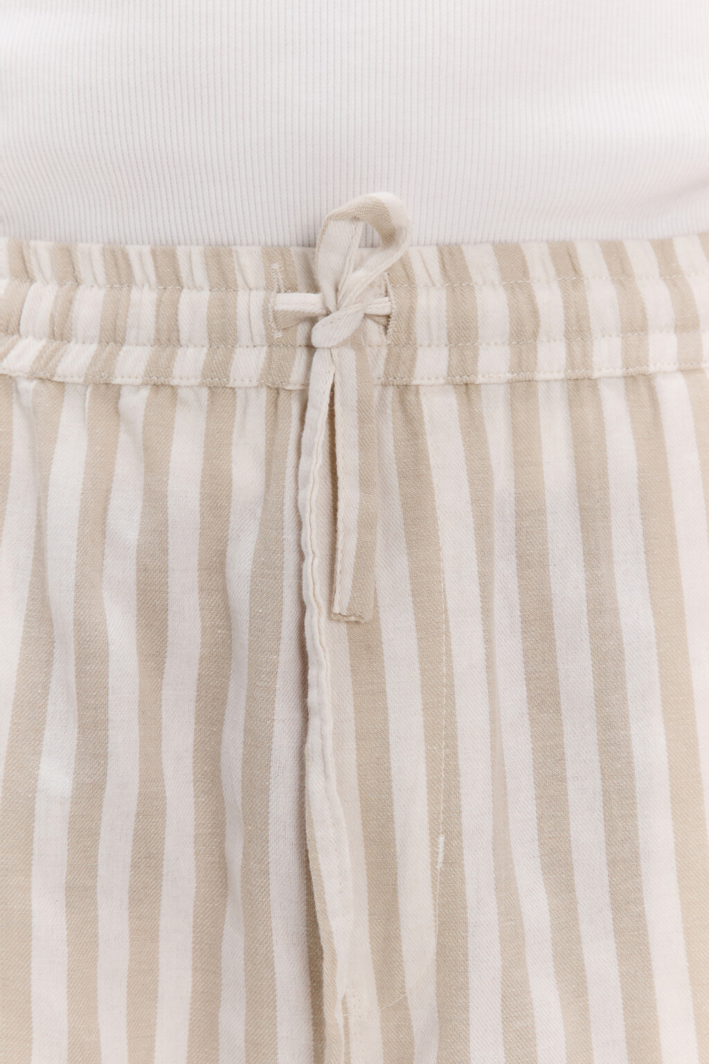 Шорты хлопковые в полоску - цвет бежевый - 5