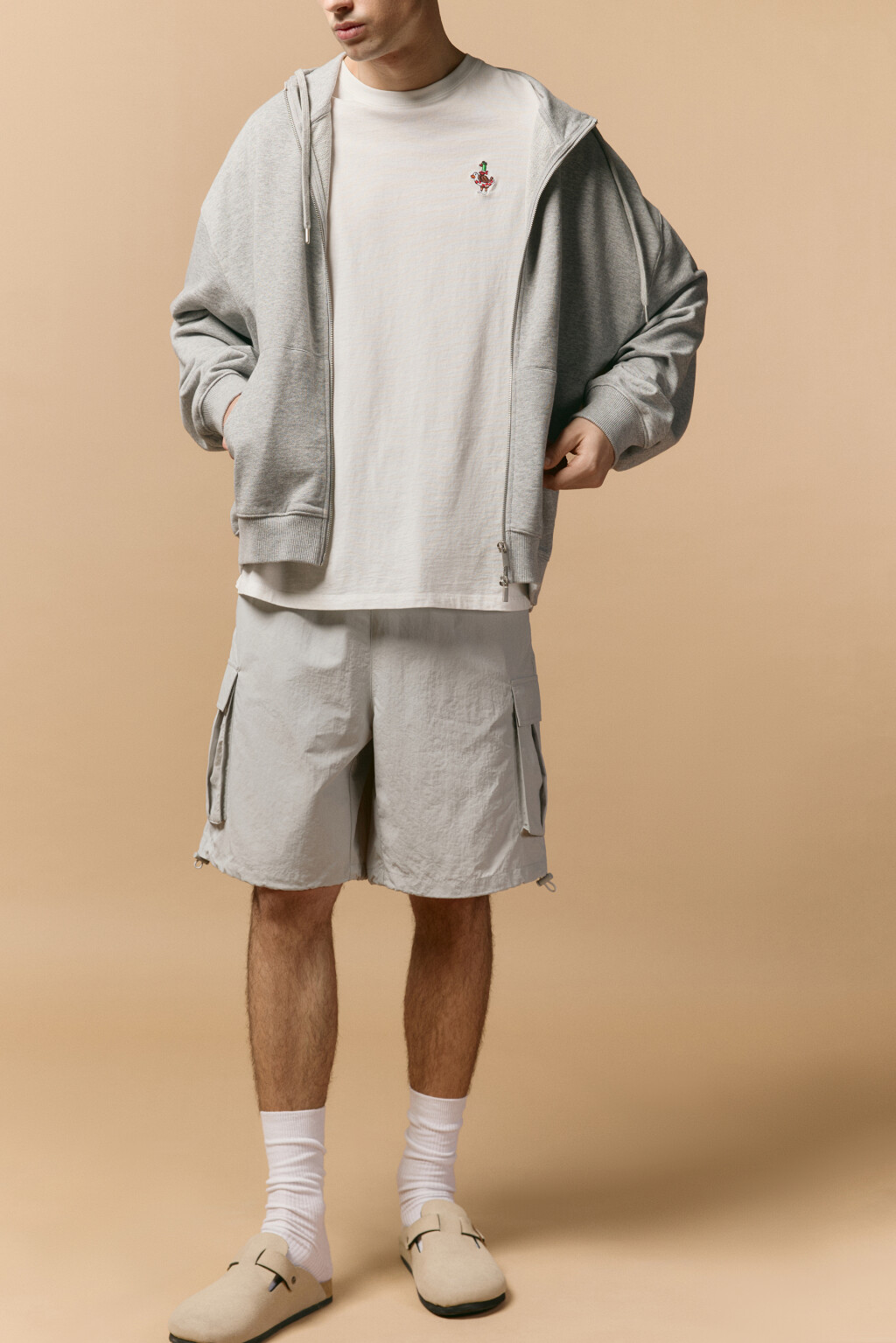 Шорты с накладными карманами - цвет серый - 2