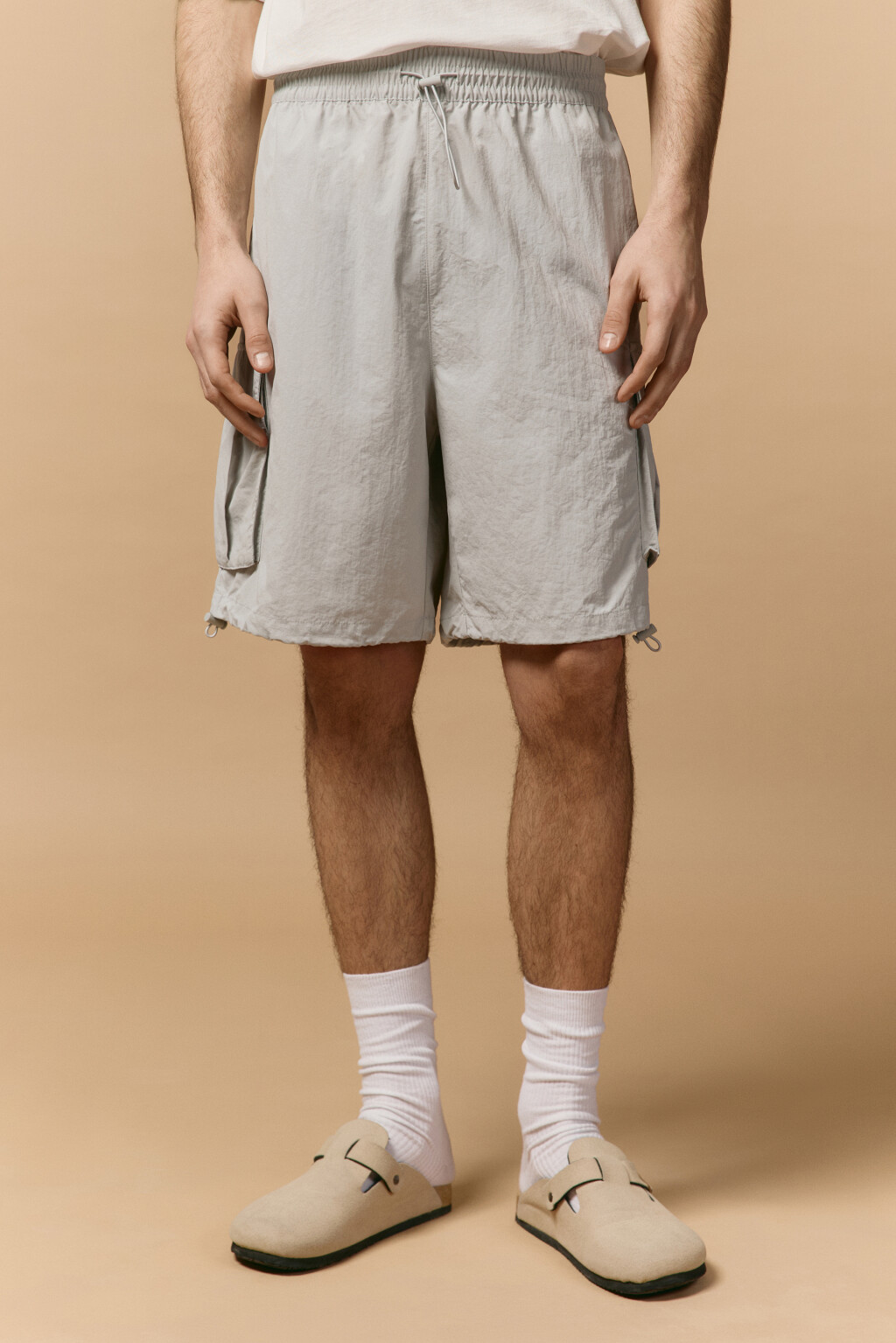 Шорты с накладными карманами - цвет серый - 3