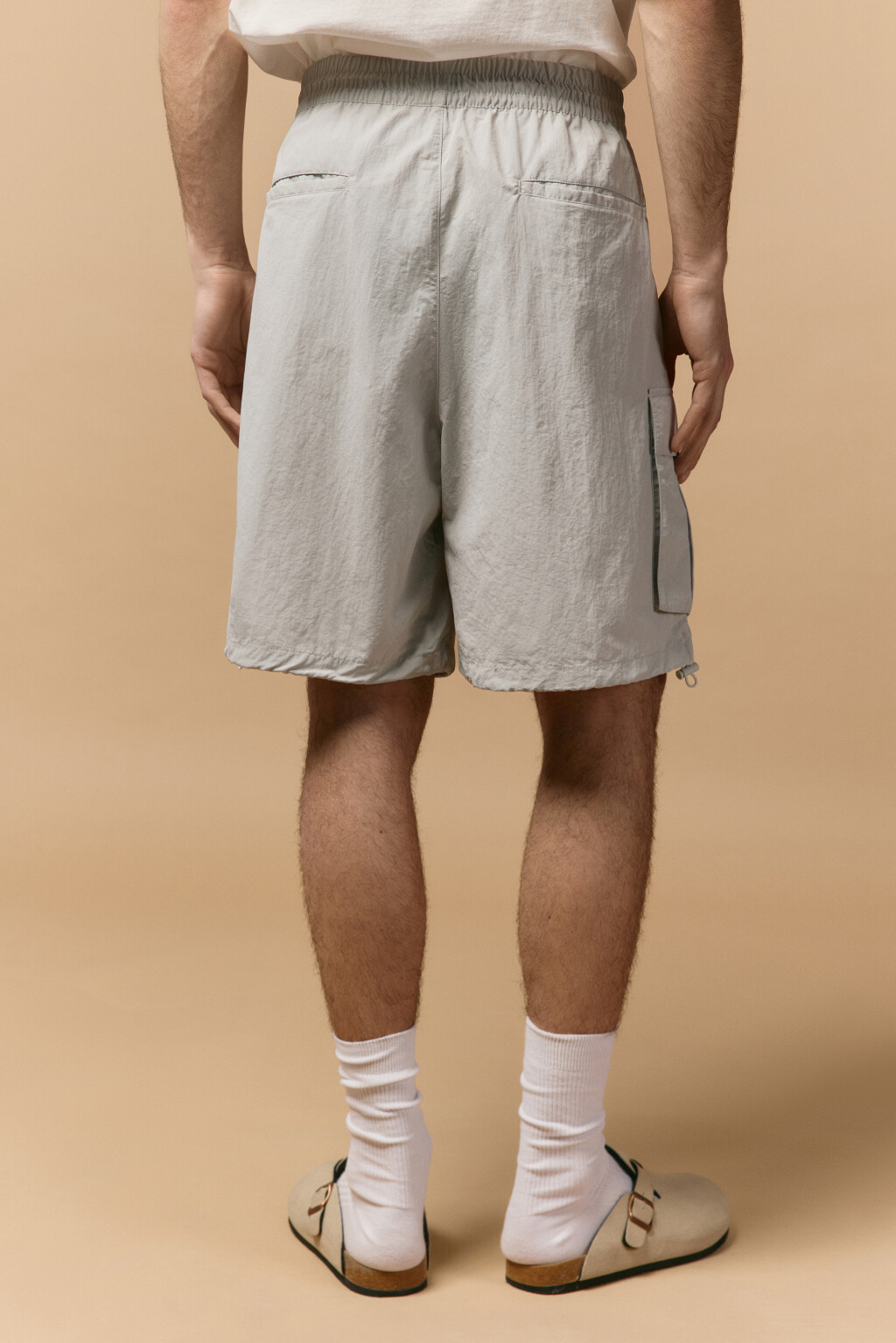 Шорты с накладными карманами - цвет серый - 4