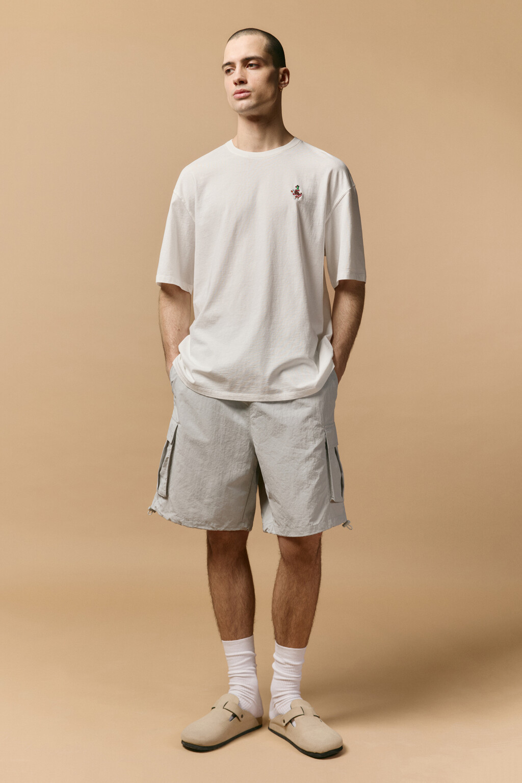 Шорты с накладными карманами - цвет серый - 5