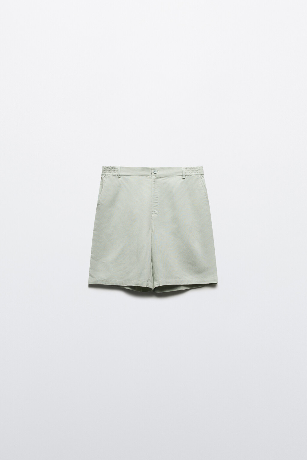 Шорты костюмные из льняной ткани - цвет зеленый - 7