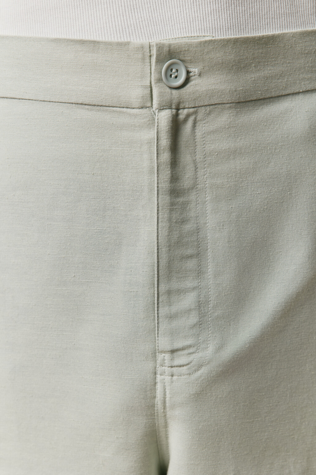 Шорты костюмные из льняной ткани - цвет зеленый - 5