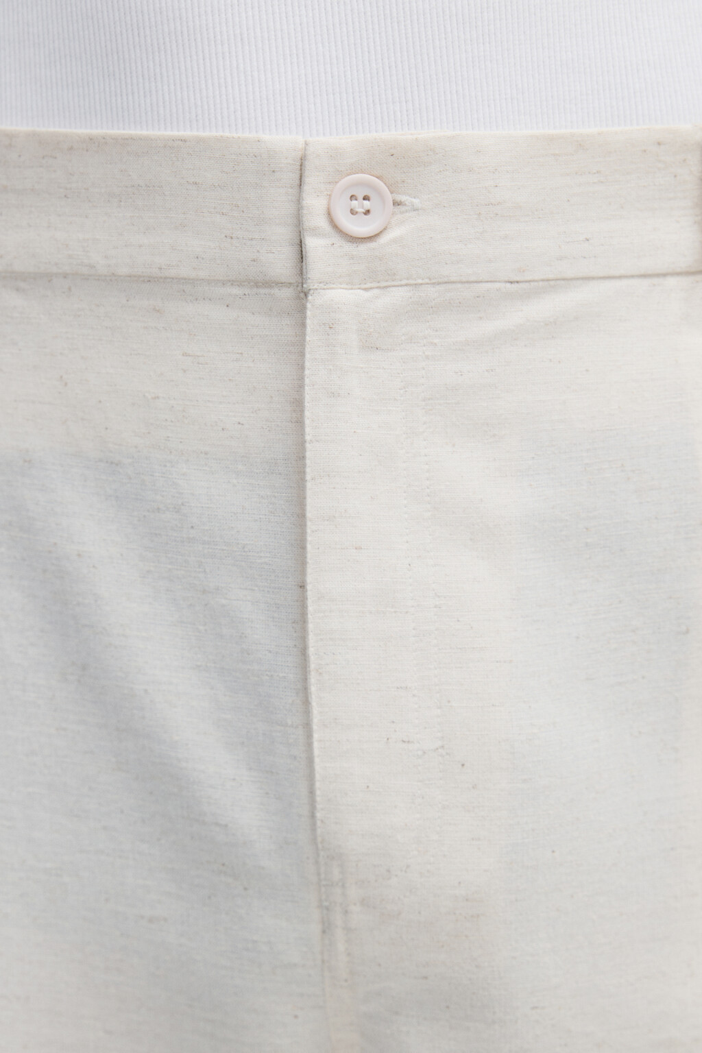Шорты костюмные из льняной ткани - цвет молочный - 6