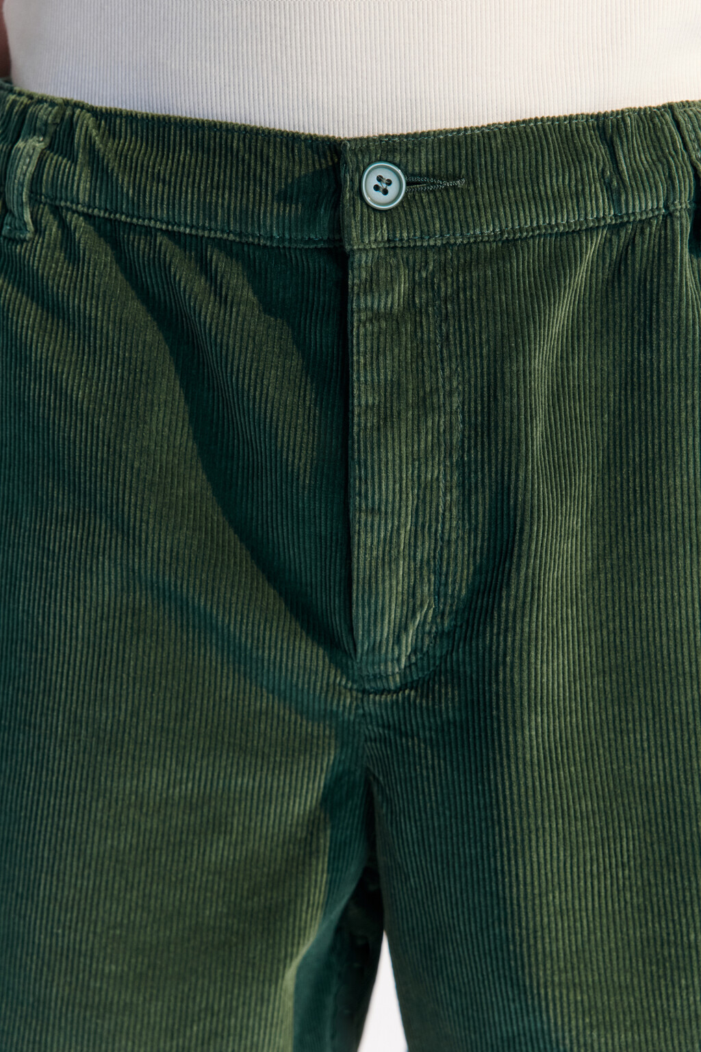 Шорты вельветовые с вышивкой - цвет зеленый - 6