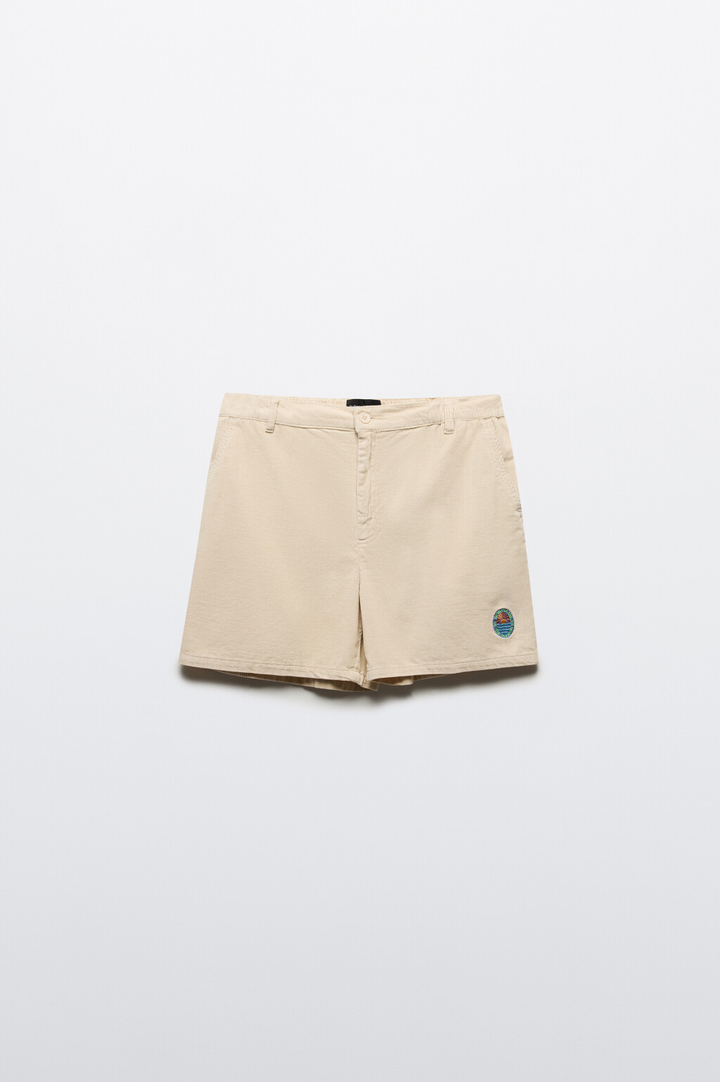 Шорты вельветовые с вышивкой - цвет бежевый - 7