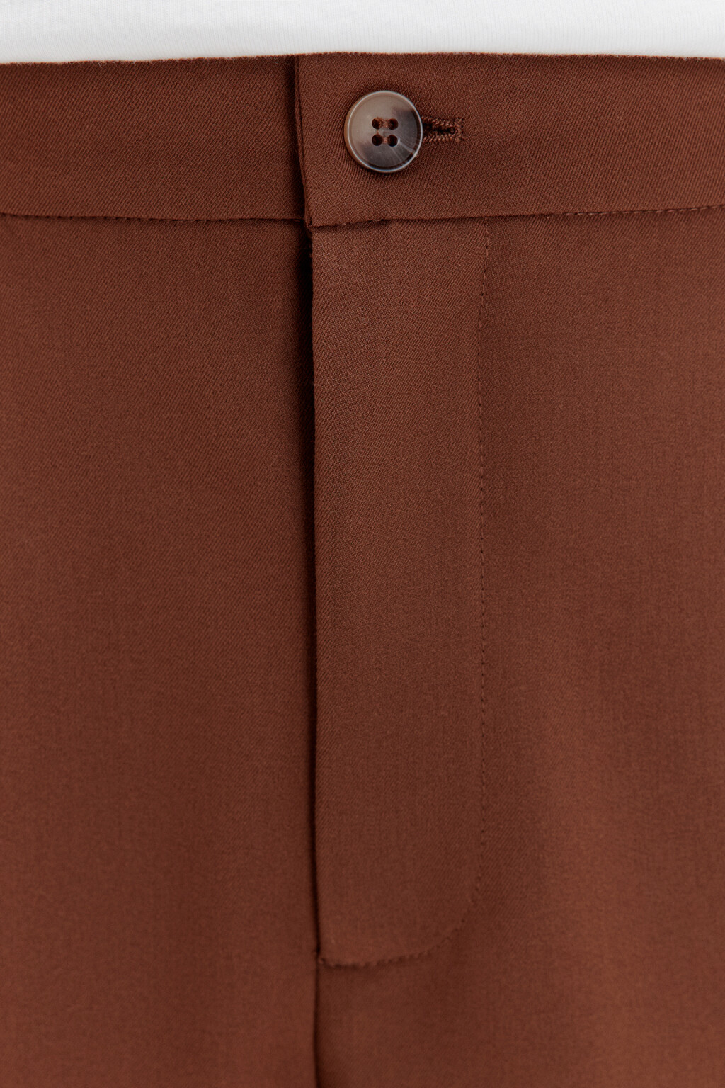 Шорты-бермуды костюмные со складками на поясе - цвет коричневый - 5