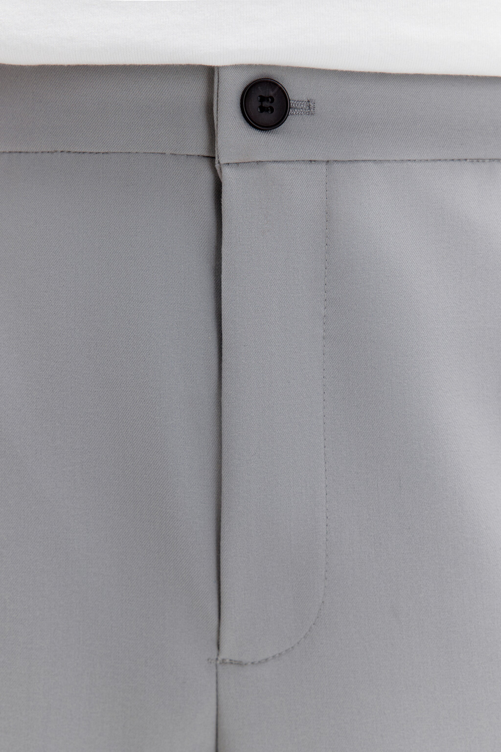 Шорты-бермуды костюмные со складками на поясе - цвет серый - 5