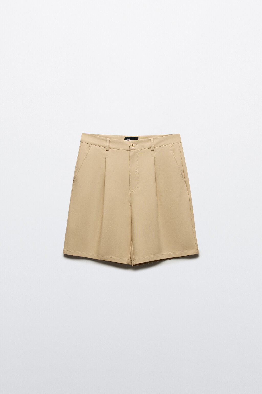 Шорты костюмные со складками на поясе - цвет коричневый - 7