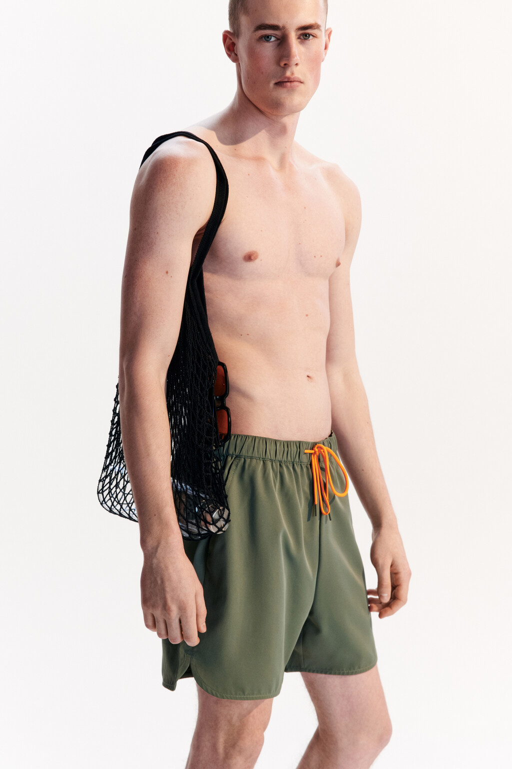 Шорты купальные на завязках - цвет зеленый - 1