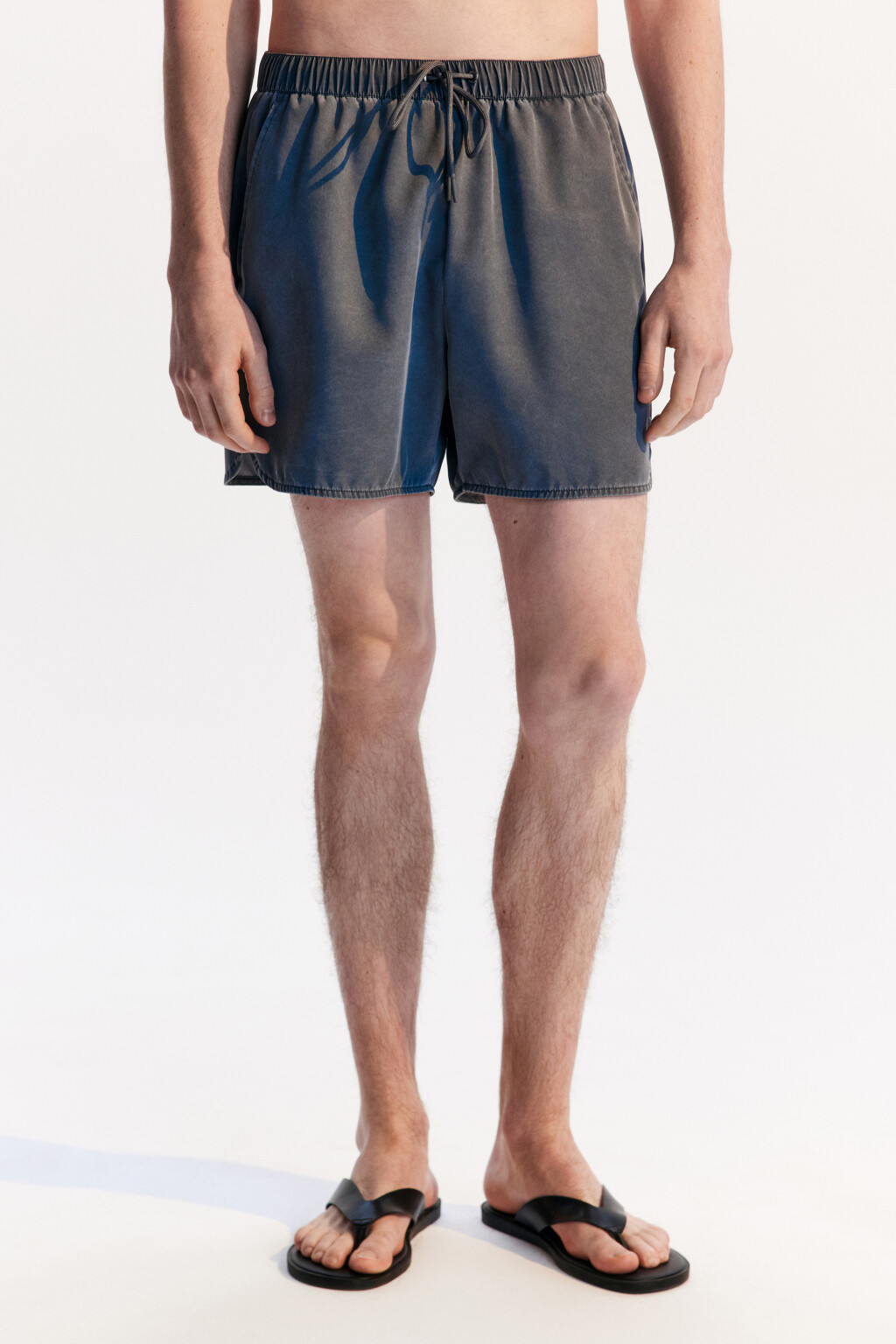 Шорты купальные на завязках - цвет серый - 2