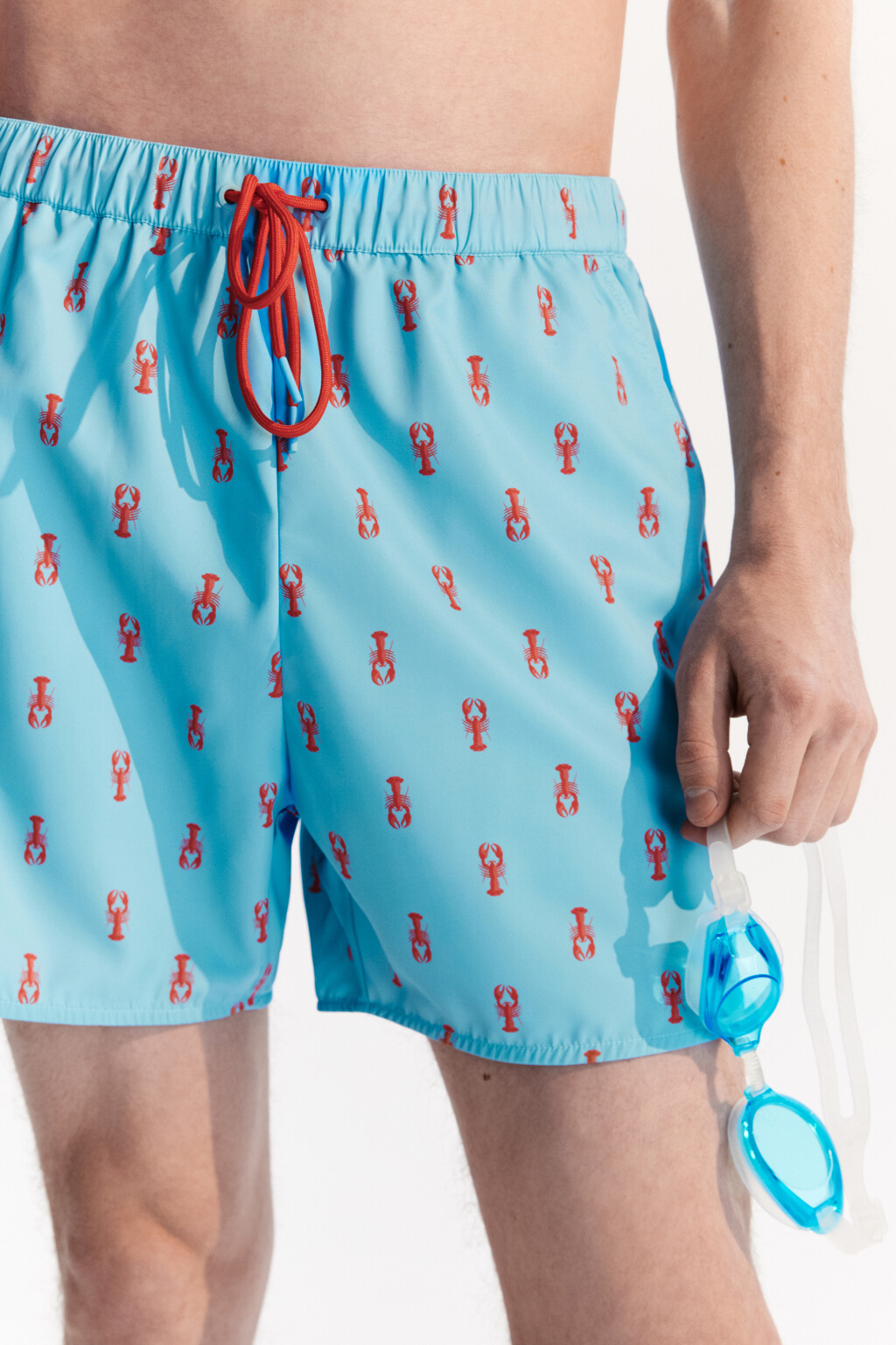 Шорты купальные на завязках - цвет голубой - 1