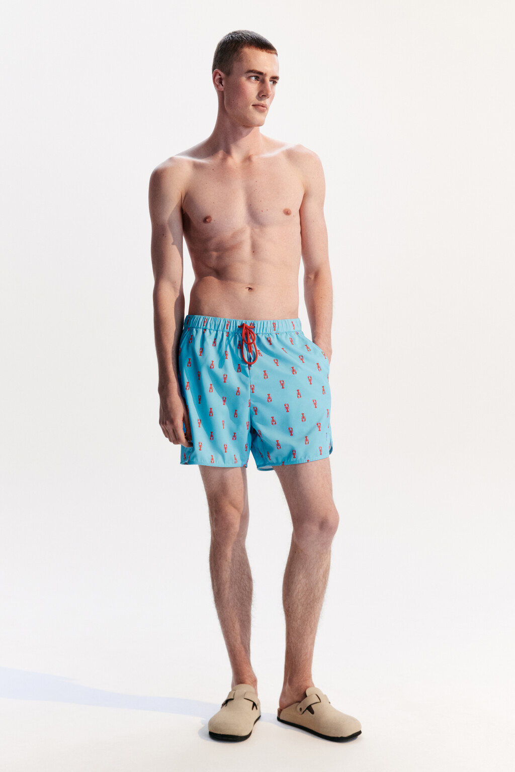 Шорты купальные на завязках - цвет голубой - 4