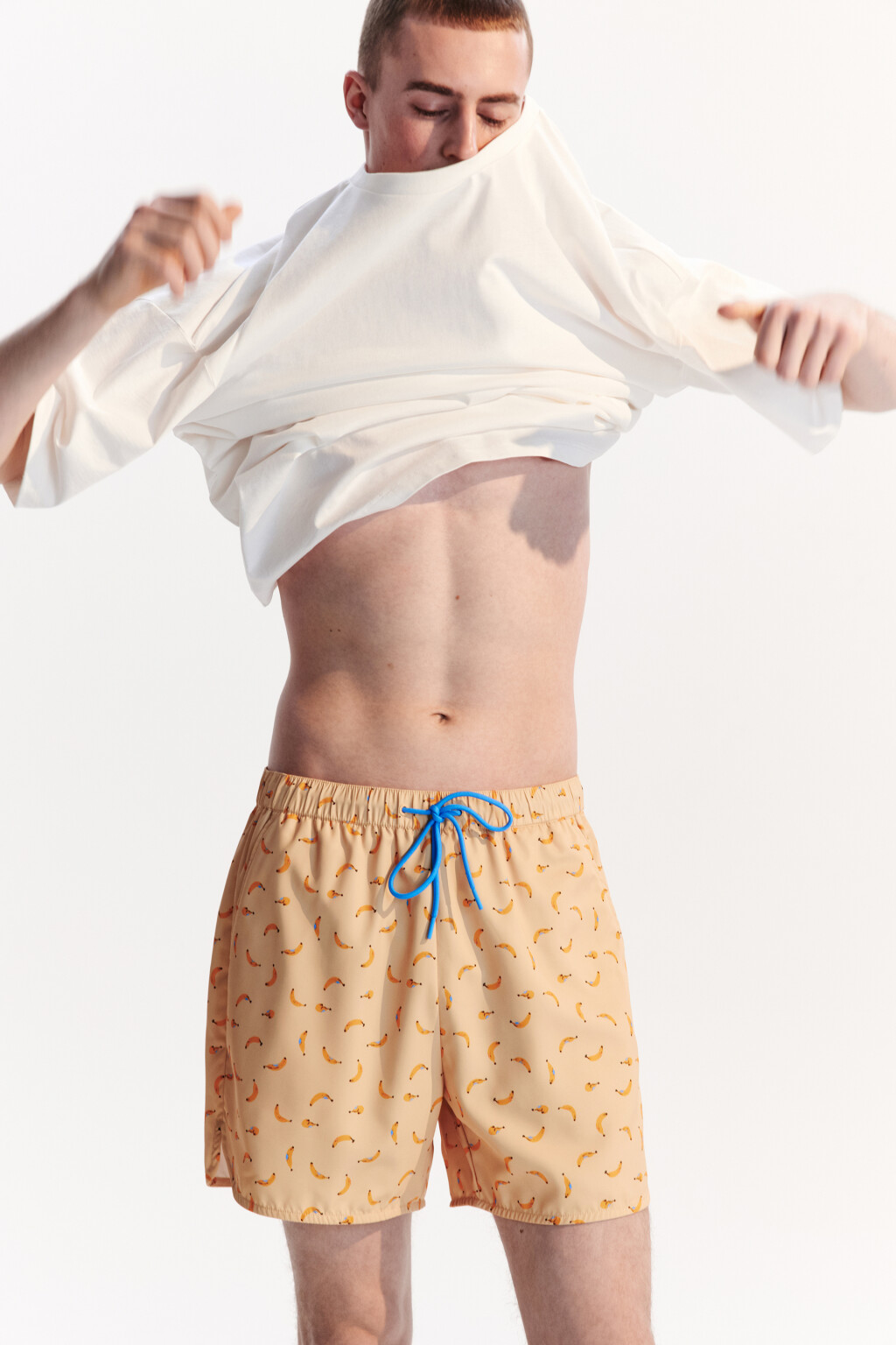 Шорты купальные на завязках - цвет бежевый - 1