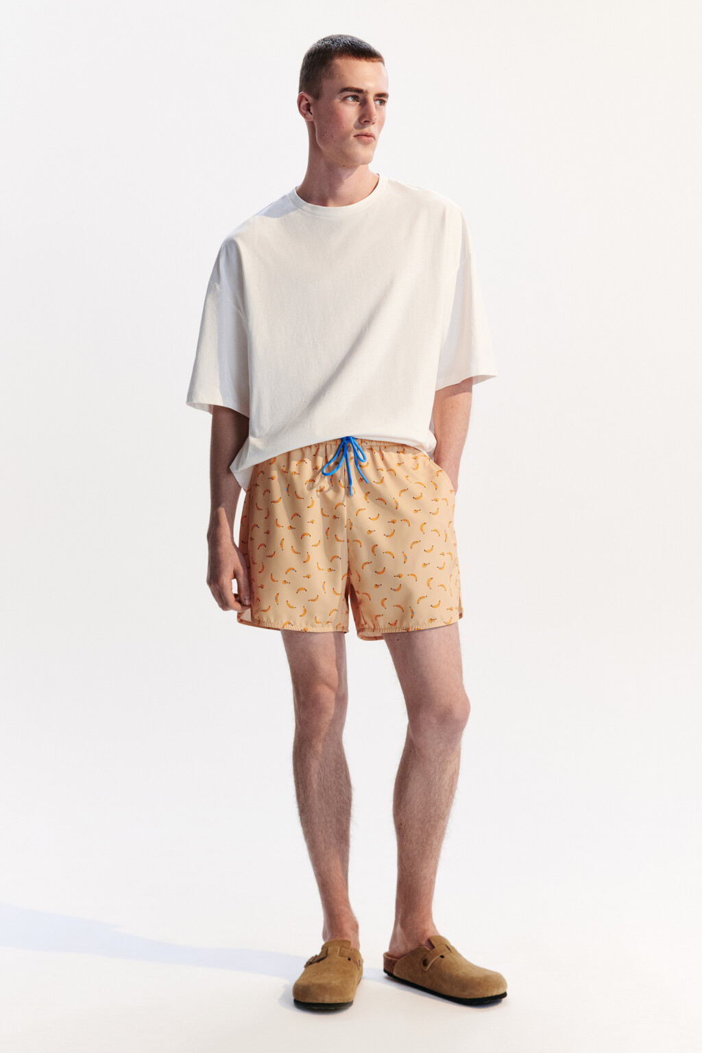 Шорты купальные на завязках - цвет бежевый - 4