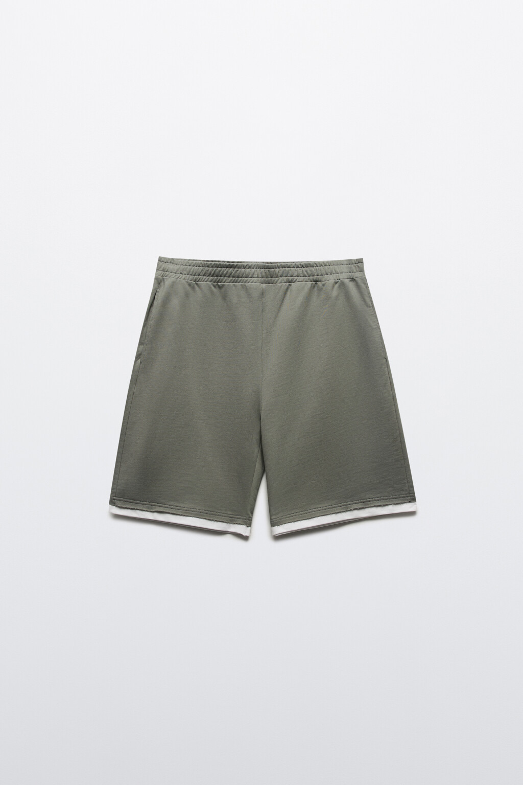 Шорты с имитацией второго слоя - цвет зеленый - 7