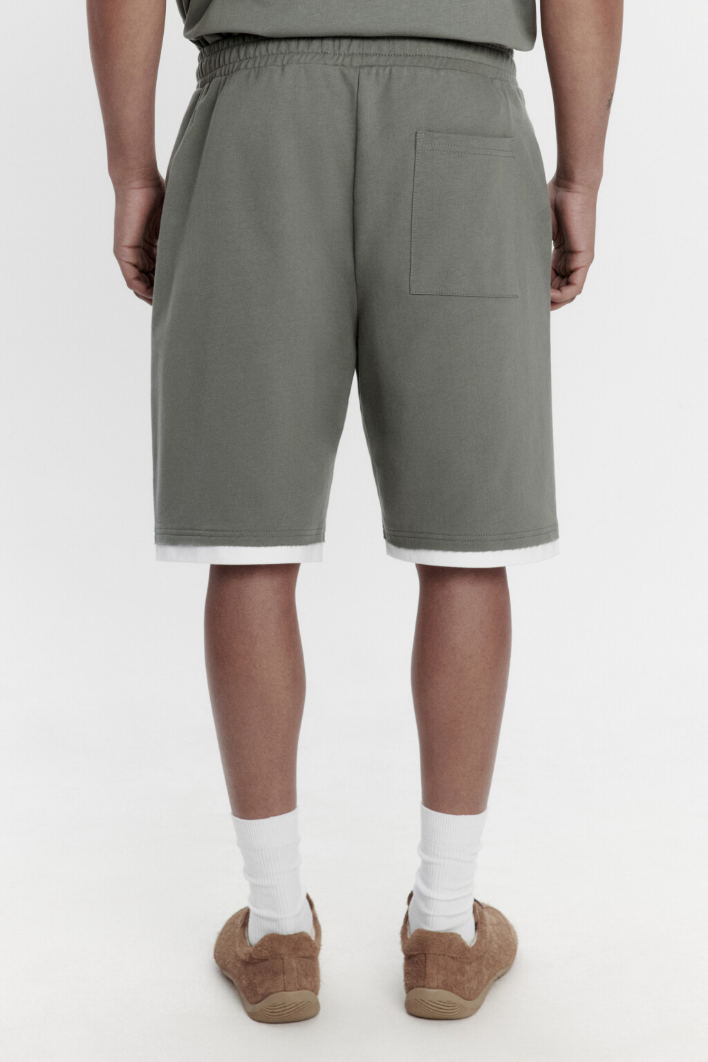 Шорты с имитацией второго слоя - цвет зеленый - 3