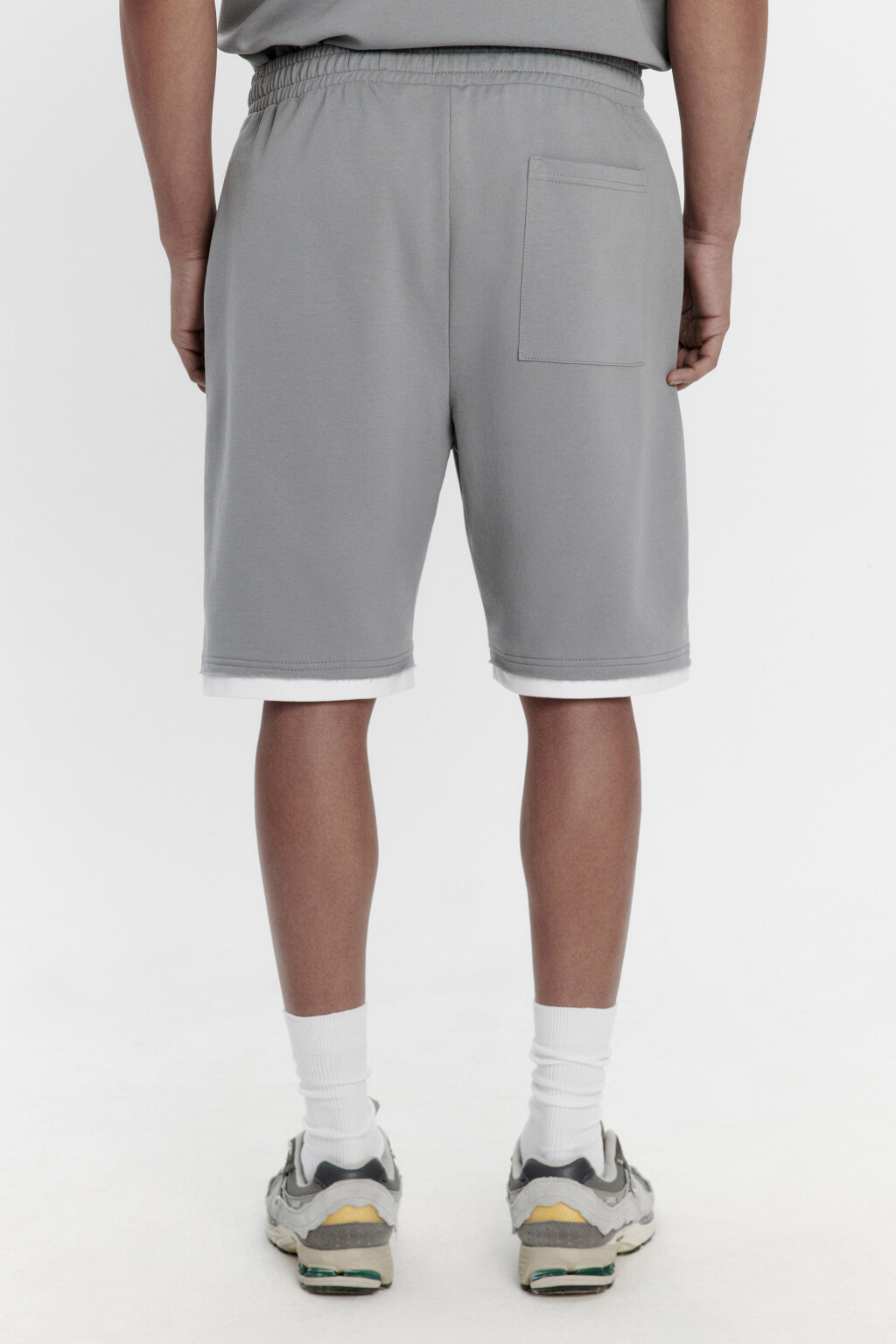 Шорты с имитацией второго слоя - цвет серый - 3