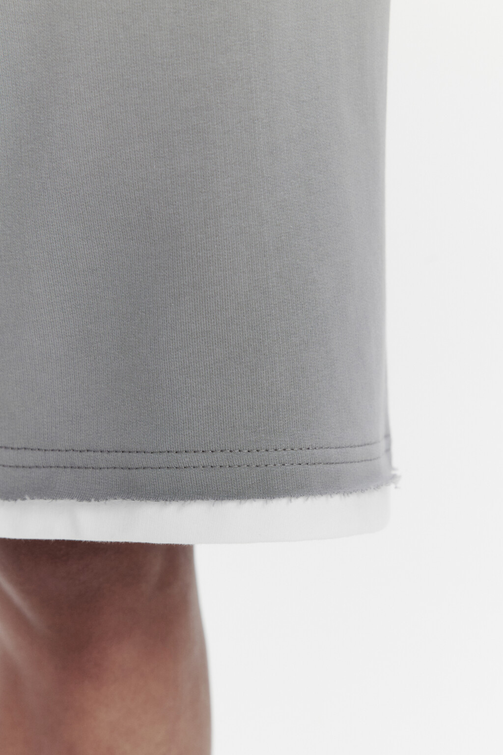 Шорты с имитацией второго слоя - цвет серый - 6