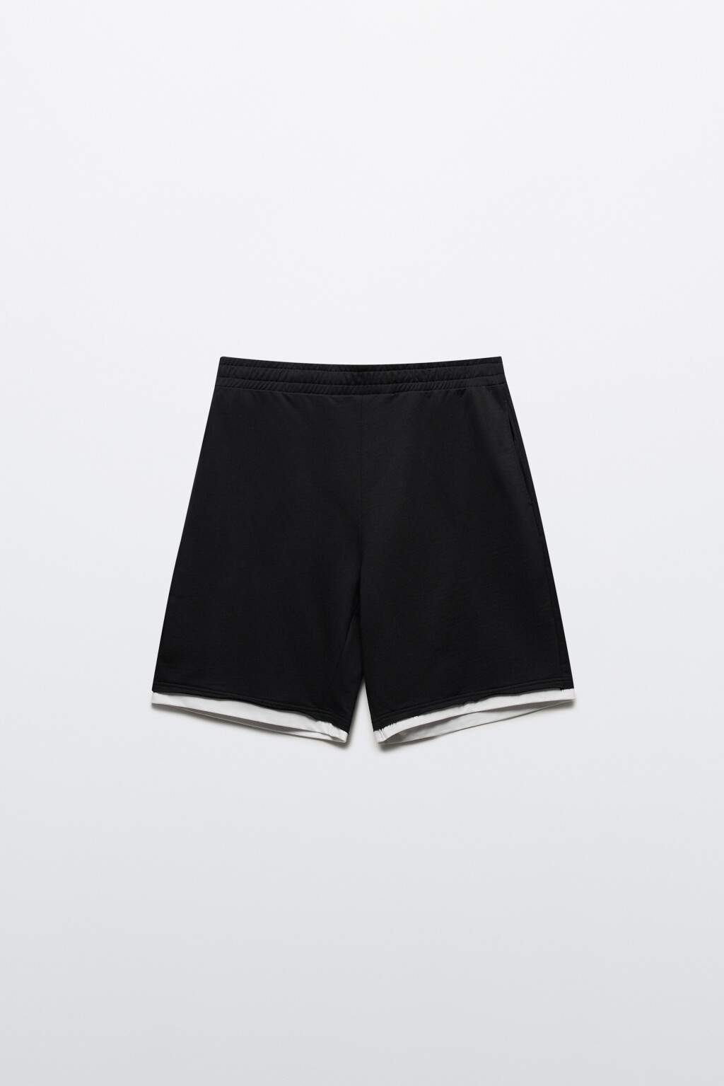 Шорты с имитацией второго слоя - цвет черный - 7