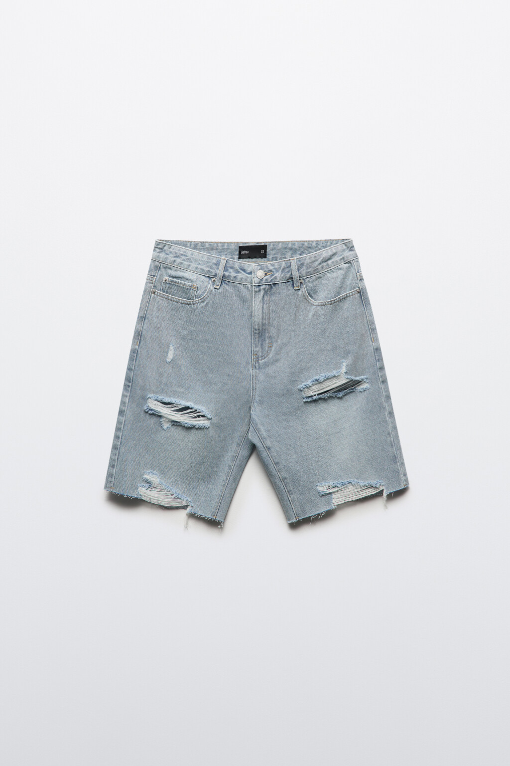 Шорты джинсовые рваные - цвет голубой - 8