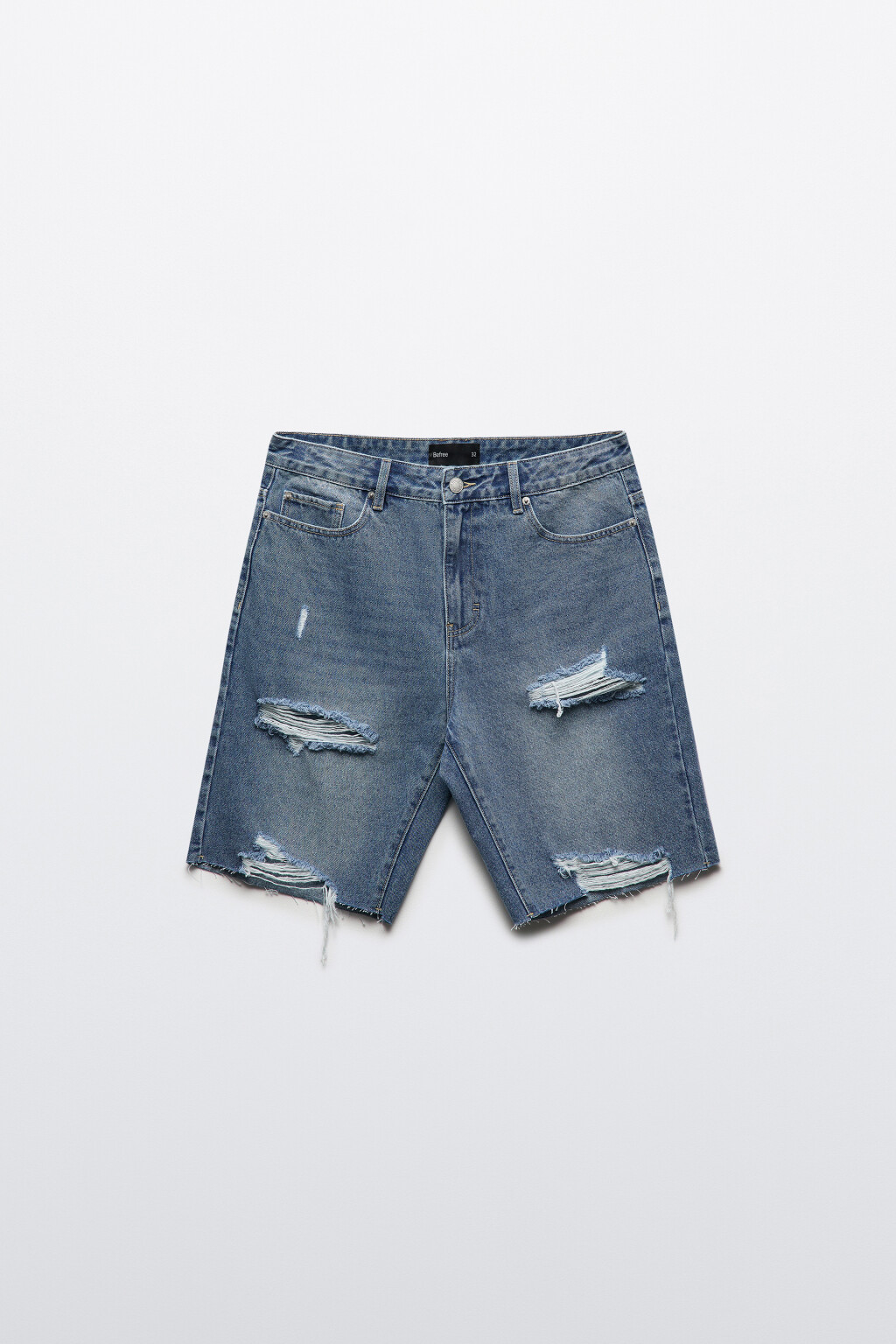 Шорты джинсовые рваные - цвет голубой - 9