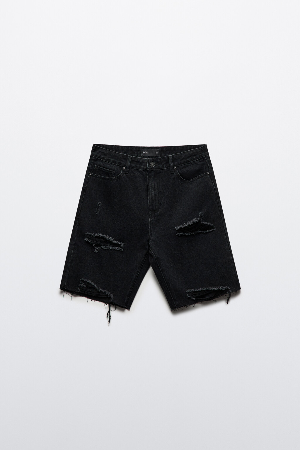 Шорты джинсовые рваные - цвет черный - 8