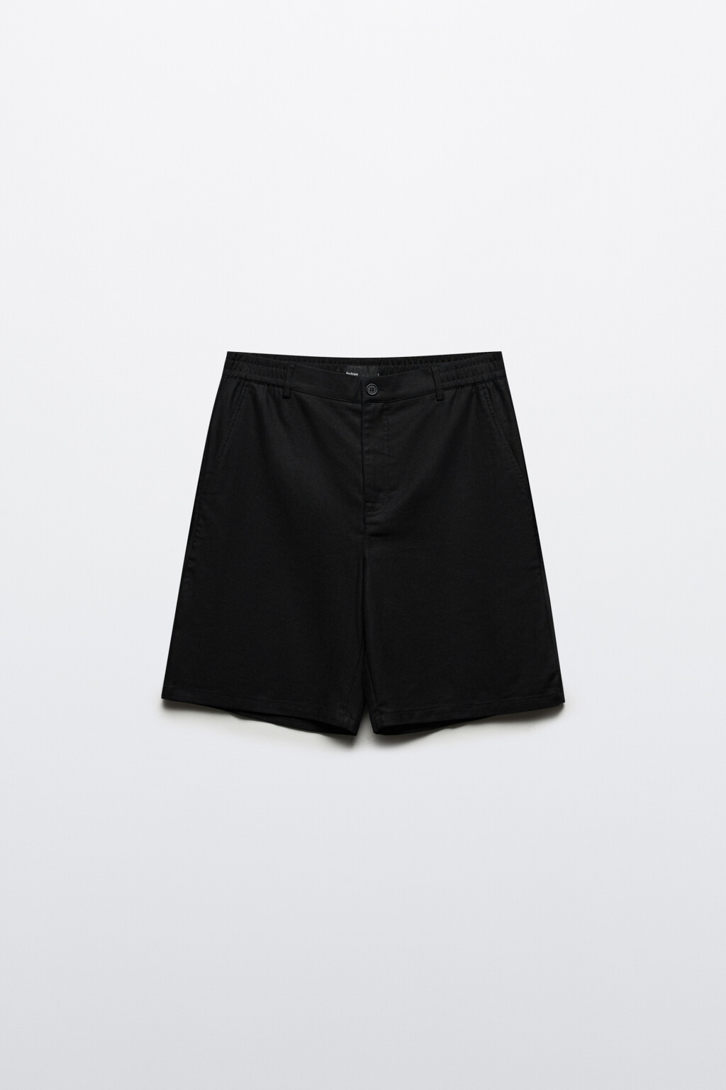 Шорты льняные с резинкой на поясе - цвет черный - 7
