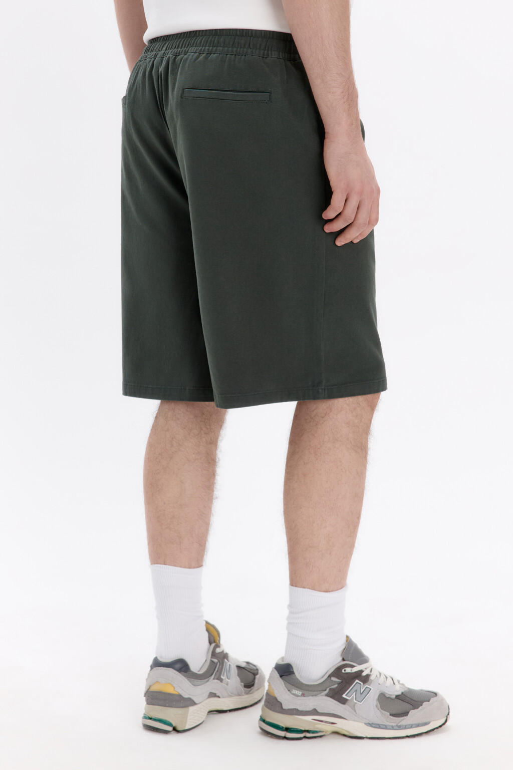 Шорты трикотажные из хлопкового футера - цвет зеленый - 3