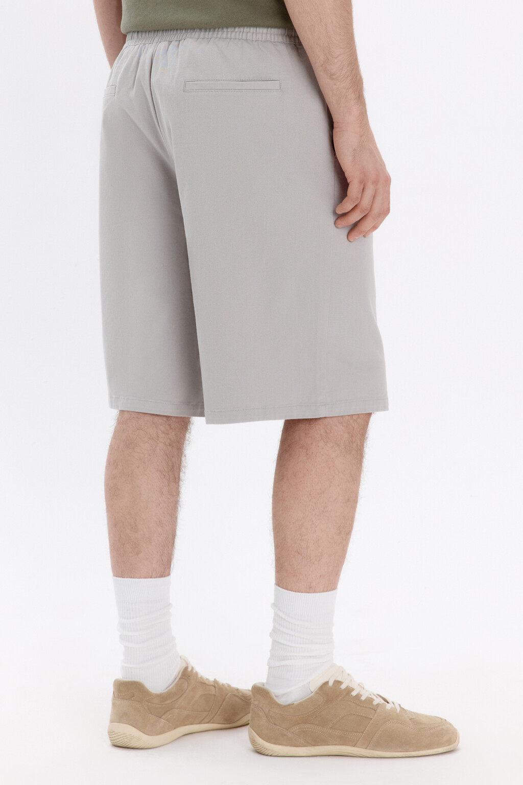 Шорты трикотажные из хлопкового футера - цвет серый - 4