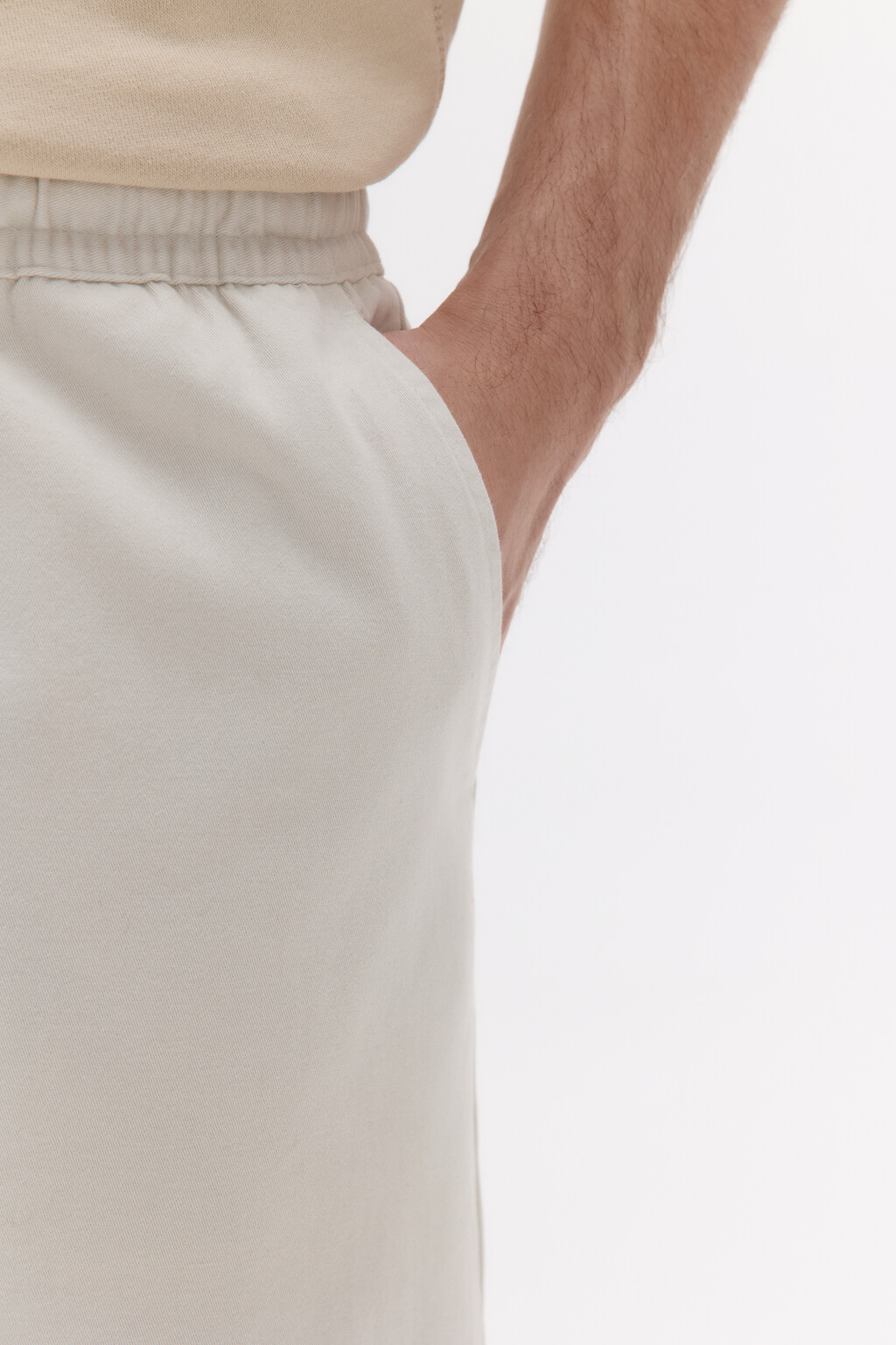 Шорты трикотажные из хлопкового футера - цвет бежевый - 7