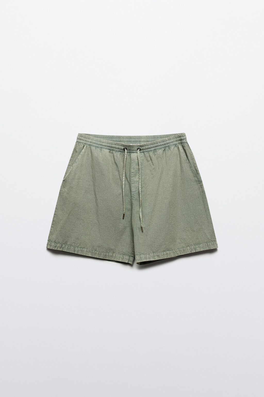 Шорты хлопковые с вареным эффектом - цвет зеленый - 8