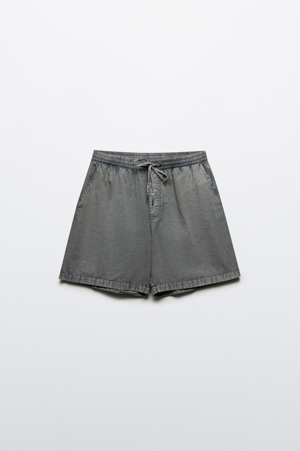 Шорты хлопковые с вареным эффектом - цвет серый - 7
