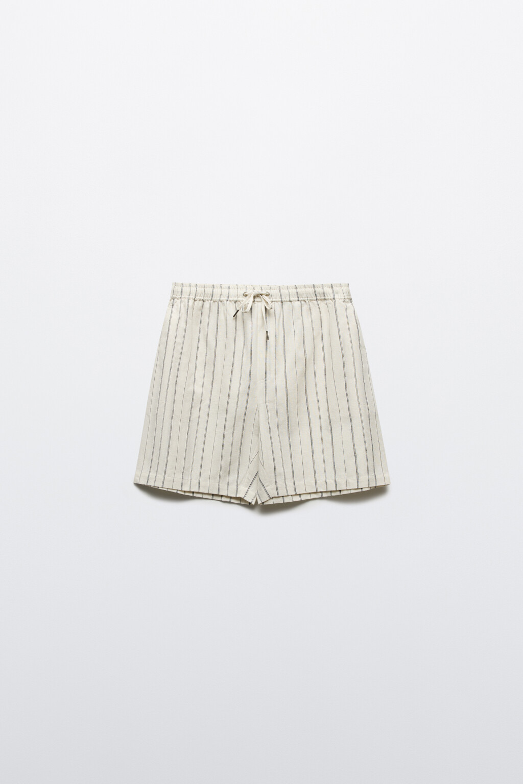 Шорты льняные в полоску - цвет белый - 7