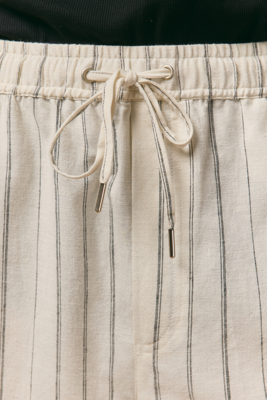 Шорты льняные в полоску - цвет белый - 5