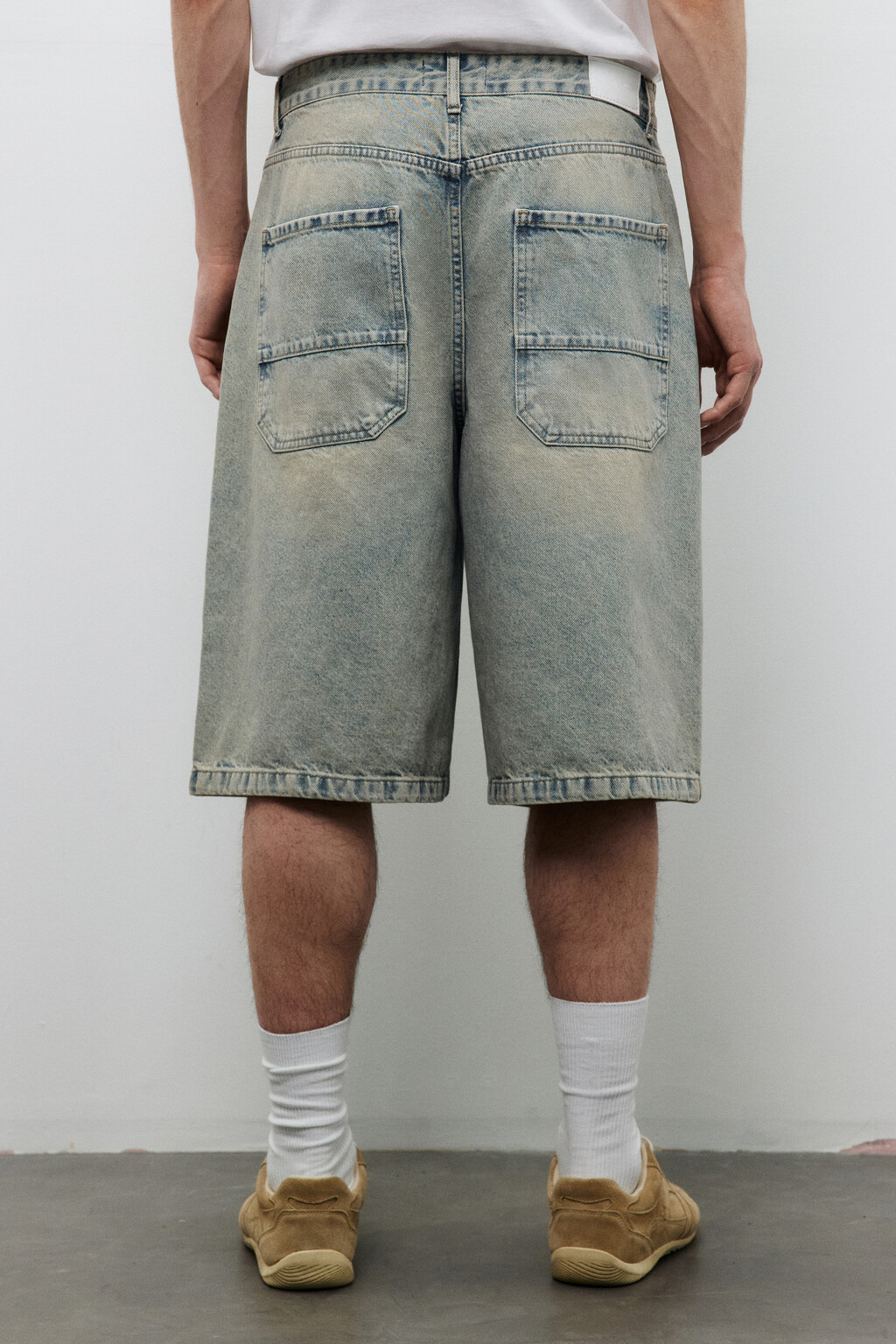 Джортсы широкие с вареным эффектом - цвет голубой - 3