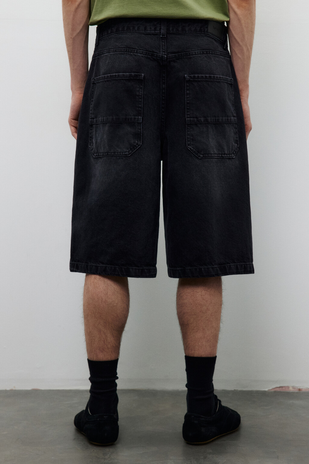 Джортсы широкие с вареным эффектом - цвет черный - 3