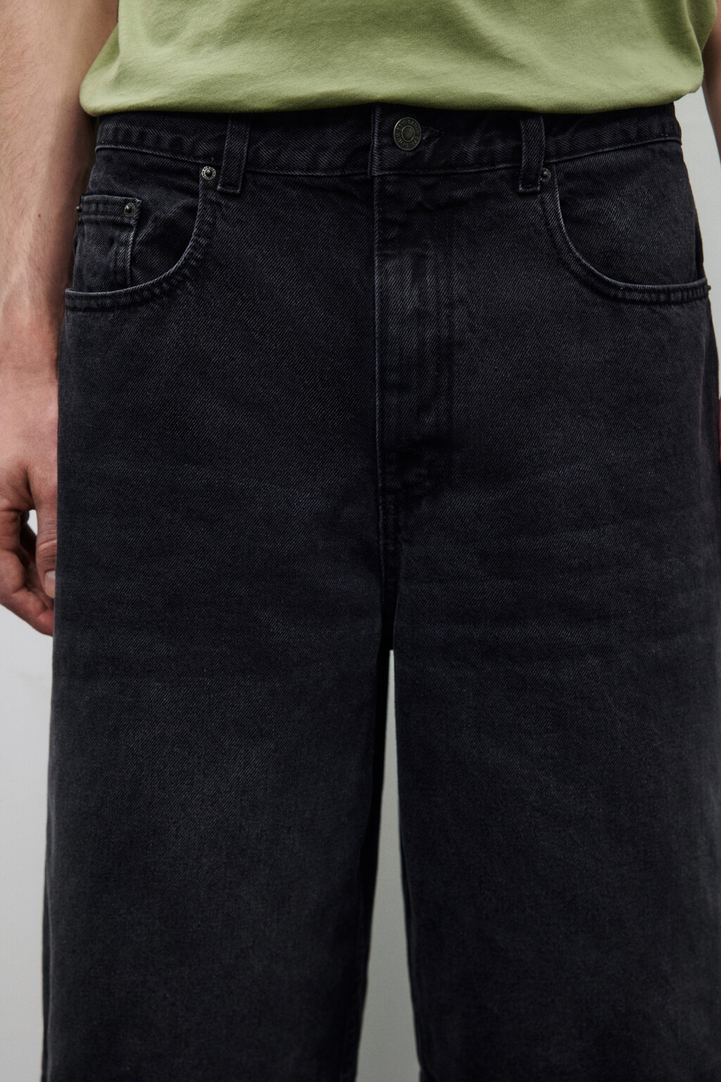 Джортсы широкие с вареным эффектом - цвет черный - 5