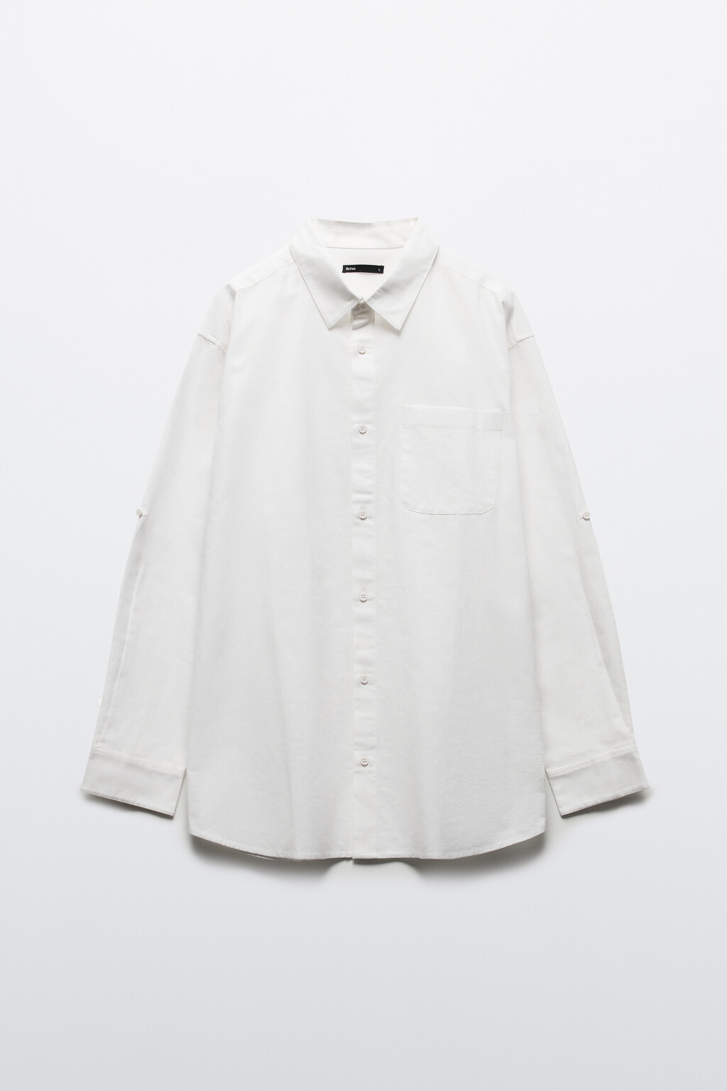 Рубашка льняная с длинным рукавом - цвет белый - 9