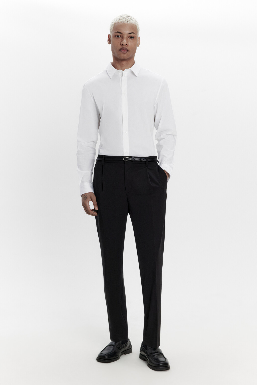 Рубашка классическая хлопковая - цвет белый - 4